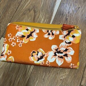 Rachel Pally Vibrant Orange Floral Clutch
